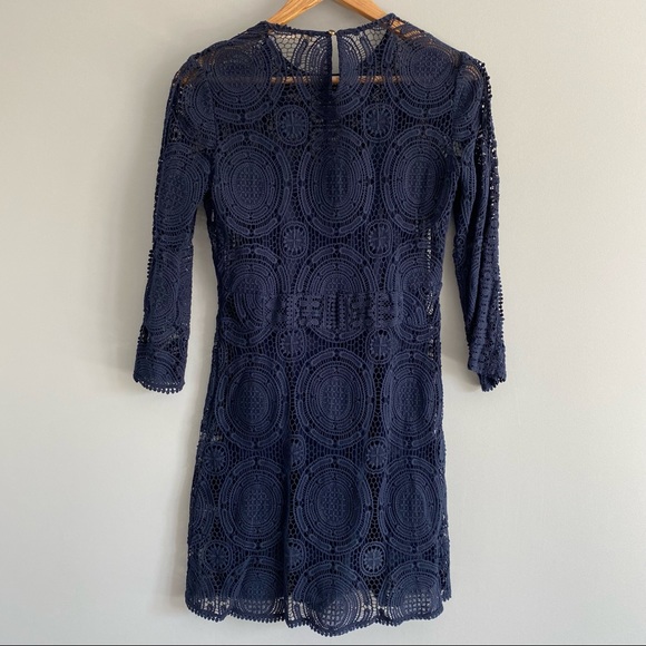 ba&sh Dresses & Skirts - BA&SH Navy Crocheted Dress
